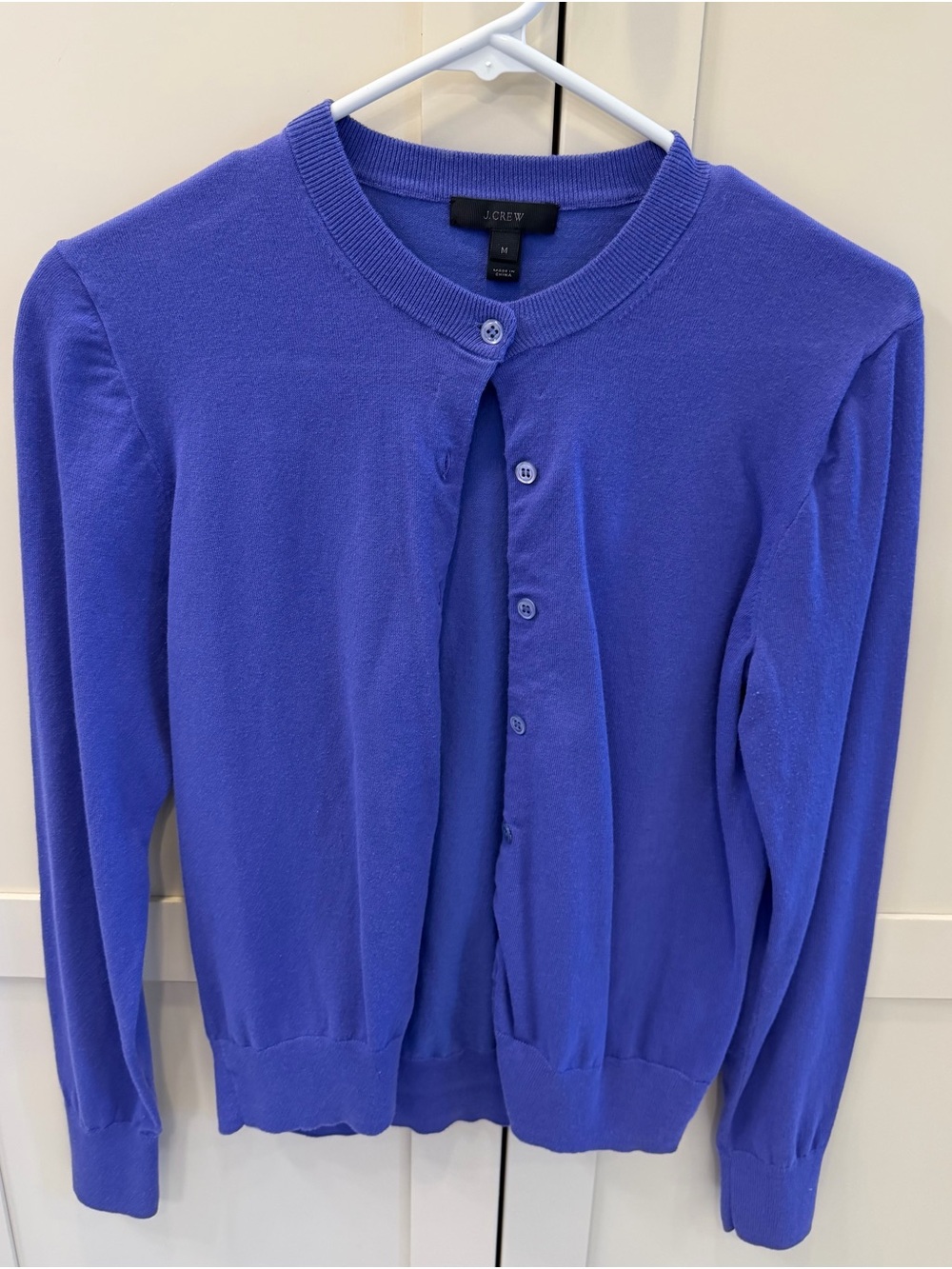 J. Crew Cobalt Button-Front Jackie Crewneck Cardigan